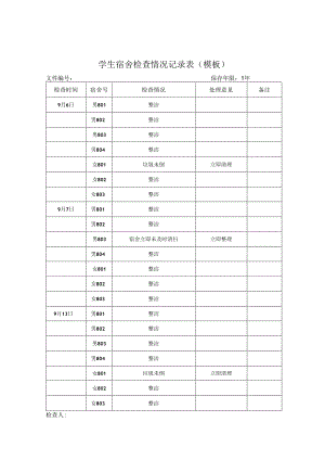 学生宿舍检查情况记录表（模板）.docx