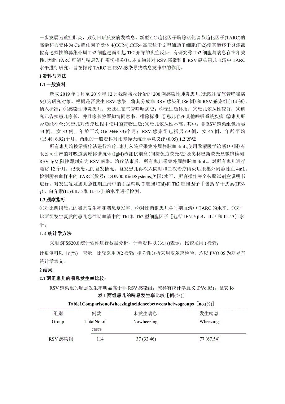 胸腺活化调节趋化因子在儿童呼吸道合胞病毒感染致喘息发作中的作用.docx_第3页