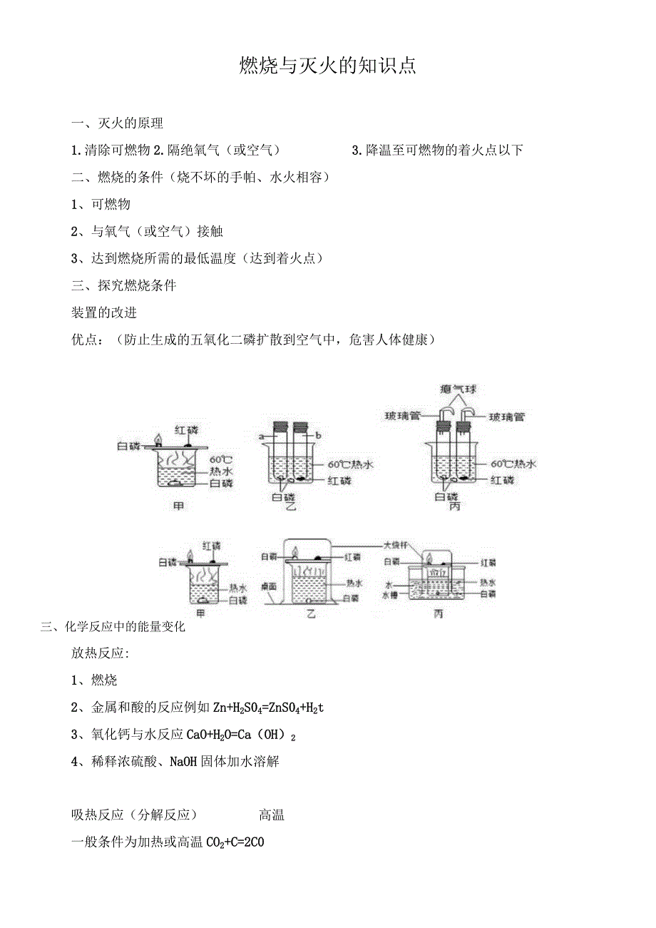 燃烧与灭火的知识点.docx_第1页