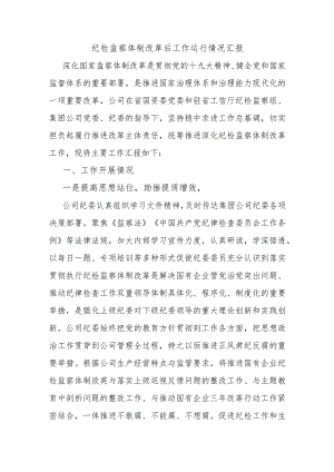 纪检监察体制改革后工作运行情况汇报 .docx