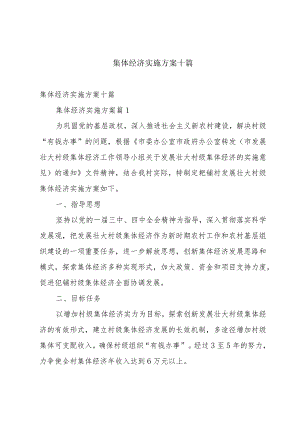 集体经济实施方案十篇.docx