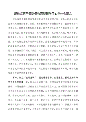 纪检监察干部队伍教育整顿学习心得体会研讨发言材料.docx