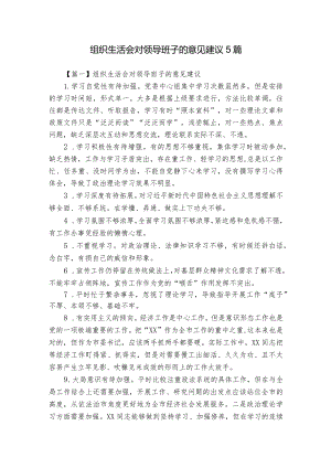 组织生活会对领导班子的意见建议5篇.docx