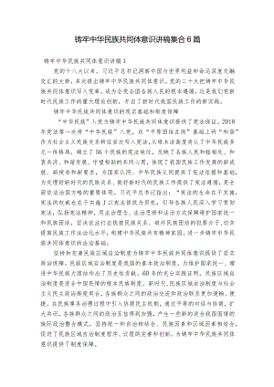 铸牢中华民族共同体意识讲稿集合6篇.docx