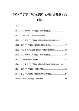 （11篇）2023年学习“八八战略”心得体会有感模板.docx