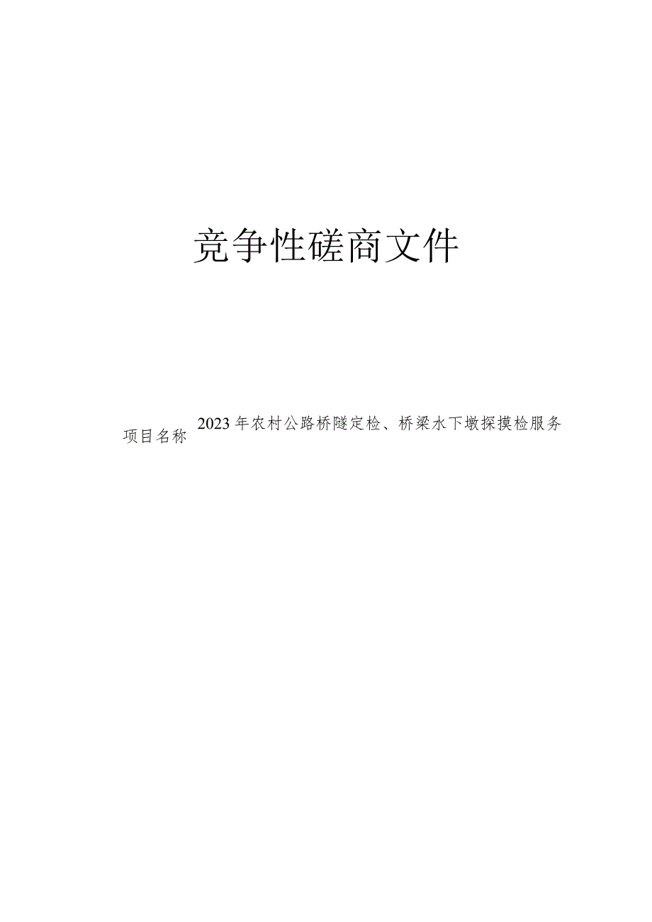 2023年农村公路桥隧定检、桥梁水下墩探摸检服务招标文件.docx_第1页