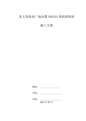 某大型商业广场内置塔机群拆卸施工方案.docx