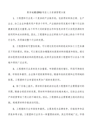 聚苯硫醚（PPO）项目人力资源管理方案.docx