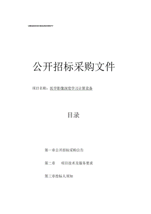 师范大学关于医学影像深度学习计算设备项目招标文件.docx