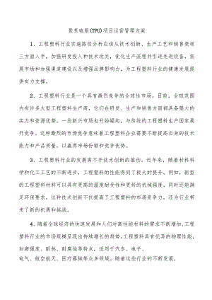 聚苯硫脲（TPU）项目运营管理方案.docx