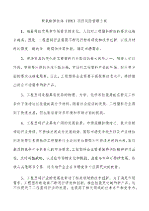 聚氨酯弹性体（TPU）项目风险管理方案.docx