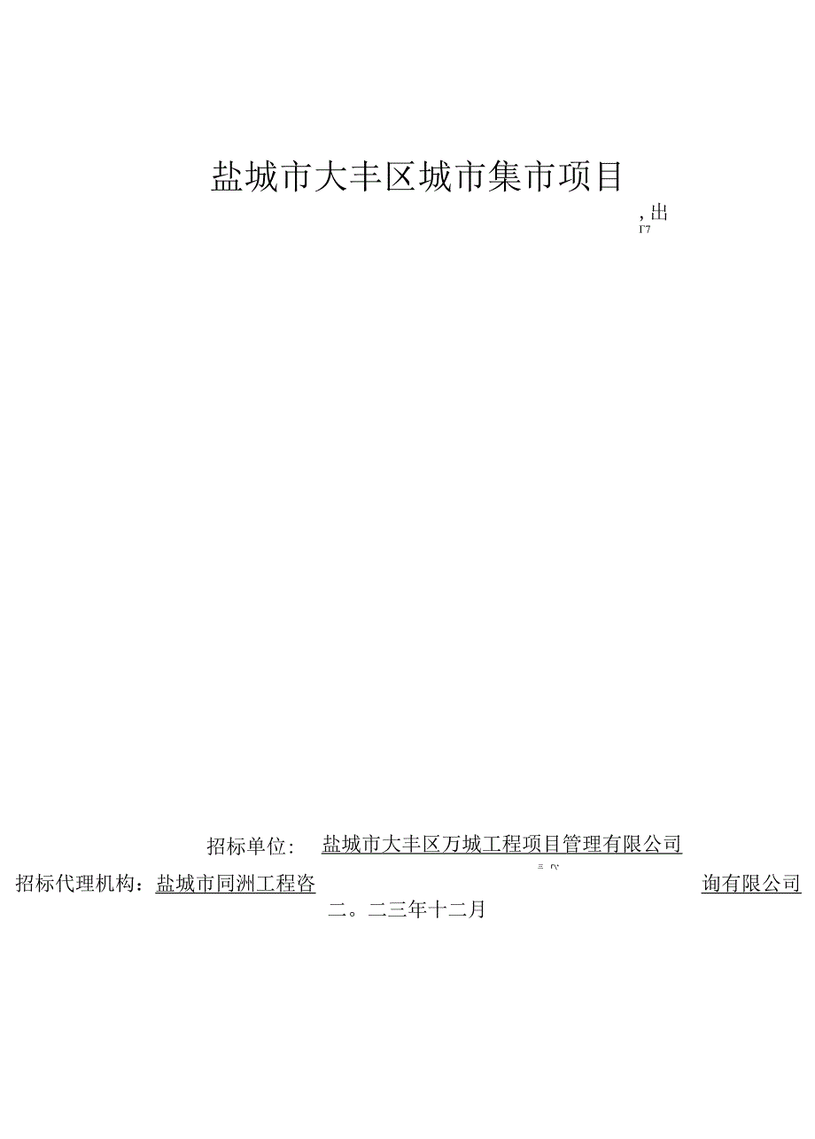 盐城市大丰区城市集市项目招标文件正文.docx_第1页