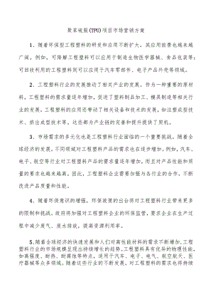 聚苯硫脲（TPU）项目市场营销方案.docx