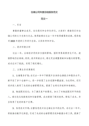 仓储公司年度总结报告范文.docx