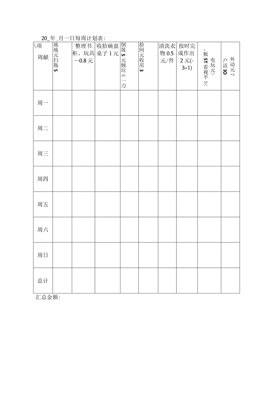 小学生家庭劳动奖惩计划表.docx_第2页