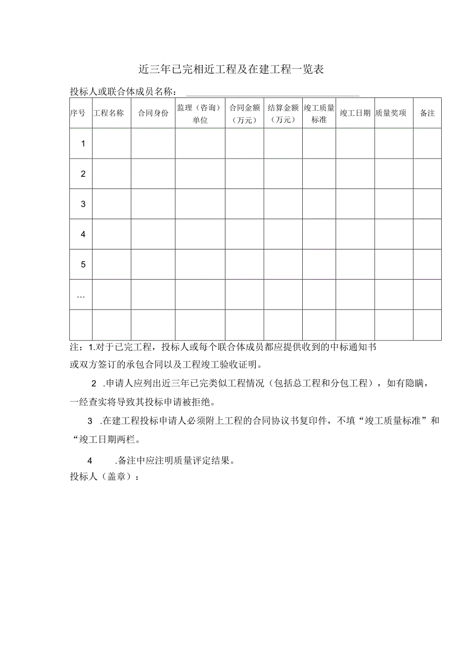 近三年已完相近工程及在建工程一览表.docx_第1页