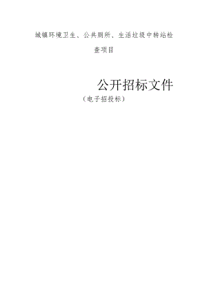 城镇环境卫生、公共厕所、生活垃圾中转站检查项目招标文件.docx