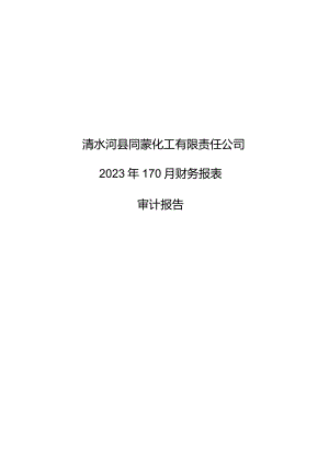 同德化工：清水河县同蒙化工有限责任公司审计报告.docx