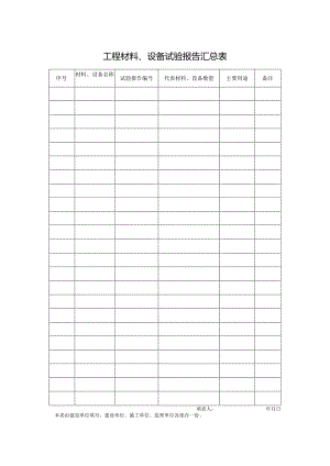 工程材料、设备试验报告汇总表.docx