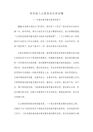 参加省人大政协会议发言稿.docx