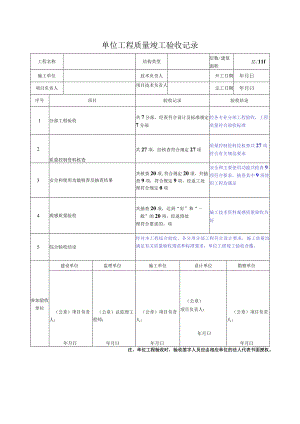 单位工程竣工验收记录.docx