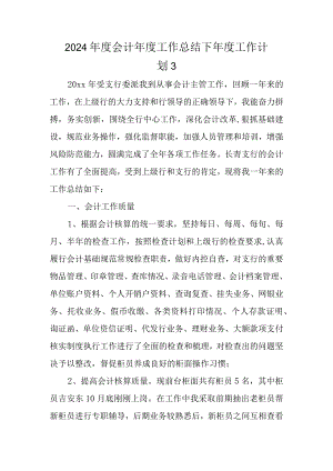 2024年度会计年度工作总结下年度工作计划 3.docx