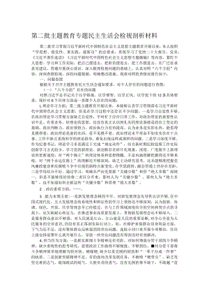 第二批主题教育专题民主生活会检视剖析材料.docx