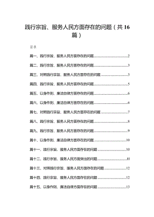 践行宗旨、服务人民方面存在的问题范文16篇（精编版）.docx