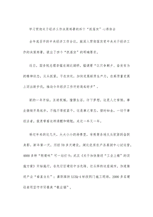 学习贯彻关于经济工作决策部署的四个“抓落实”心得体会.docx