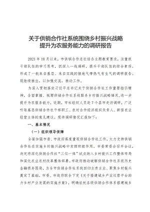 关于供销合作社系统围绕乡村振兴战略提升为农服务能力的调研报告.docx