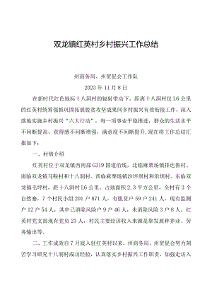 双龙镇红英村乡村振兴工作总结1.docx