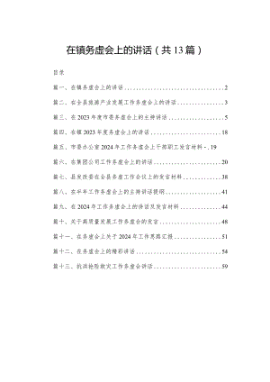 在镇务虚会上的讲话（共13篇）.docx