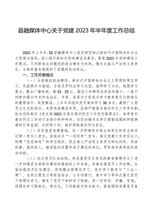 县融媒体中心关于党建2023年半年度工作总结.docx