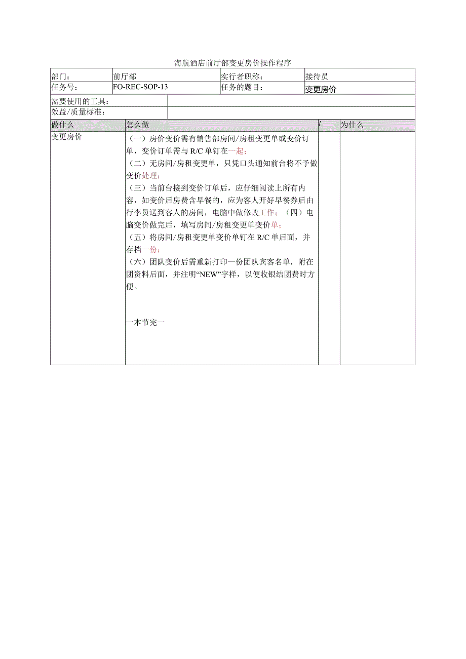 海航酒店前厅部变更房价操作程序.docx_第1页