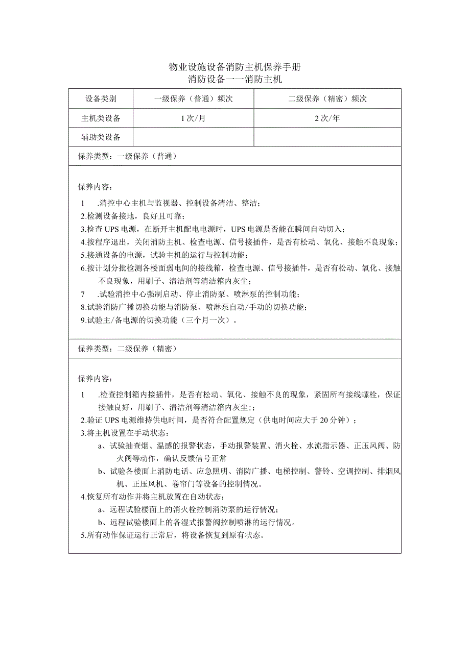 物业设施设备消防主机保养手册.docx_第1页