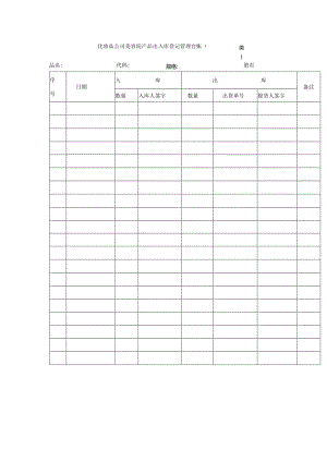 化妆品公司美容院产品出入库登记管理台账.docx