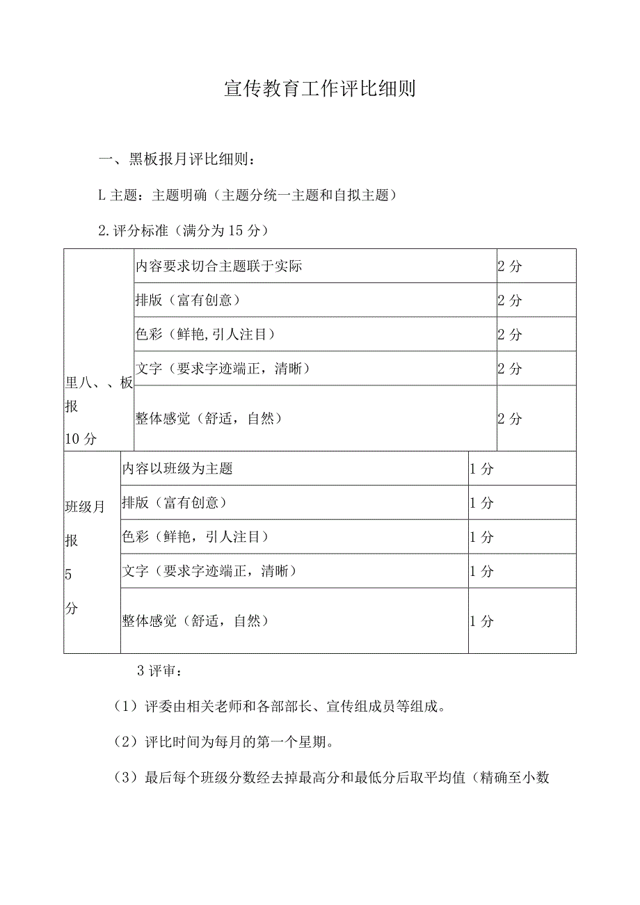 宣传教育工作评比细则.docx_第1页