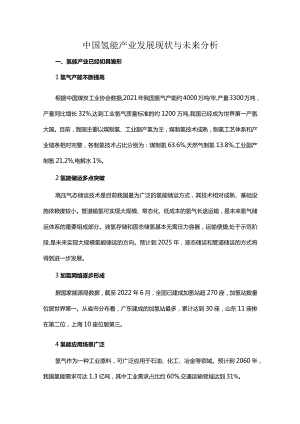 中国氢能产业发展现状与未来分析.docx