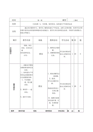 小学四年级下册体育教案(全册).docx