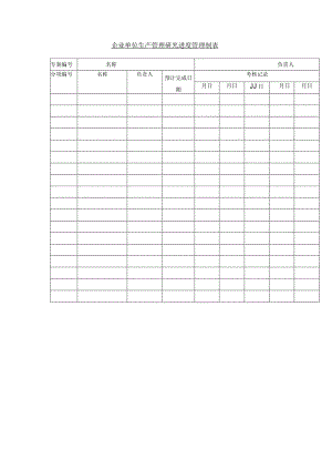 企业单位生产管理研究进度管理制表.docx