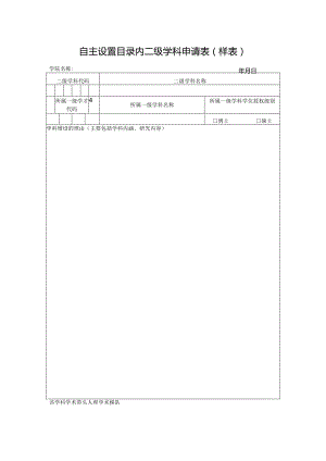 自主设置目录内二级学科申请表样表.docx