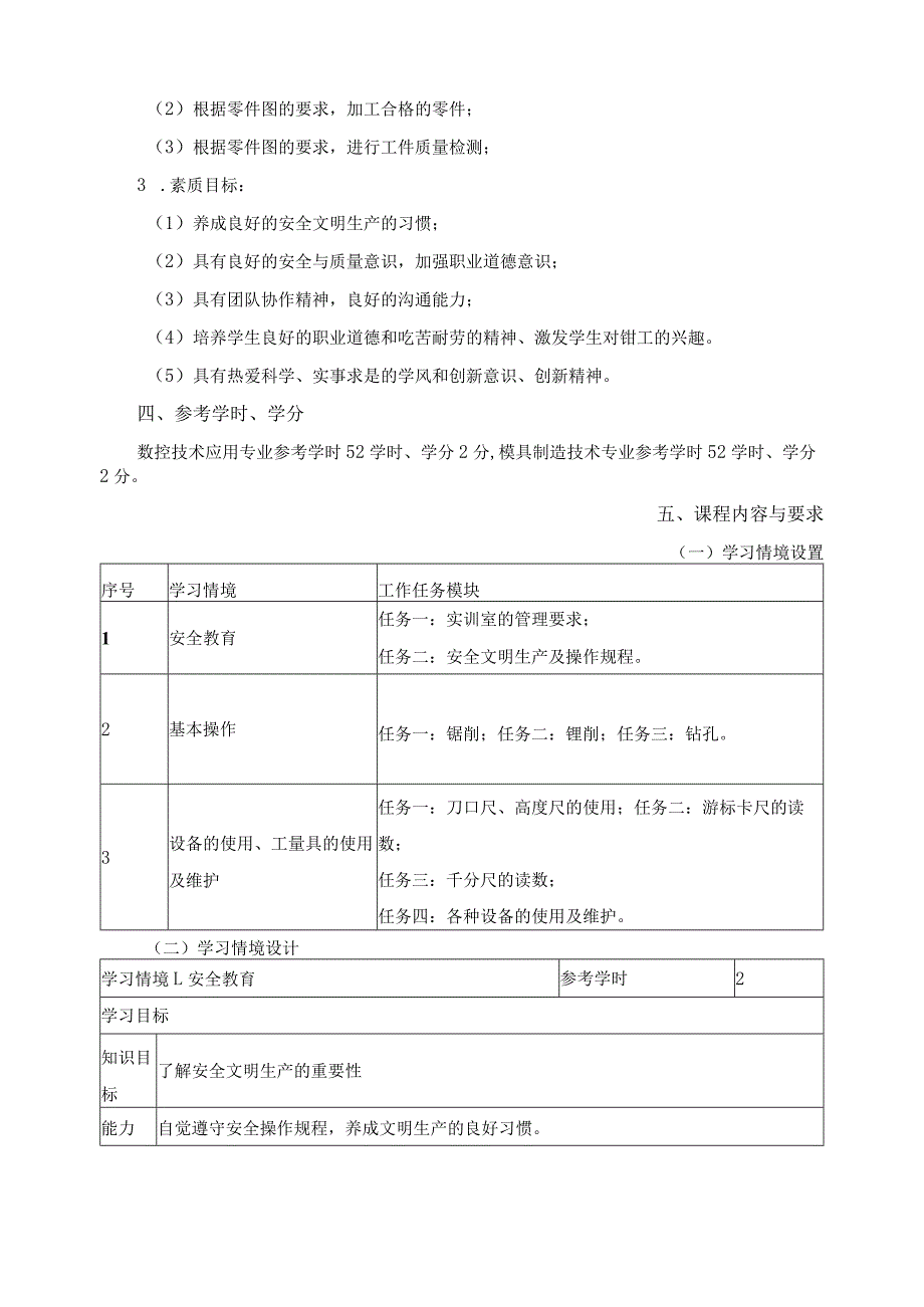 《钳工认知实训》课程标准.docx_第2页