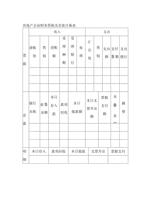 房地产企业财务票据及存款日报表.docx