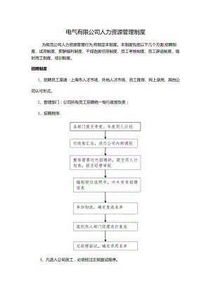 电气有限公司人力资源管理制度.docx