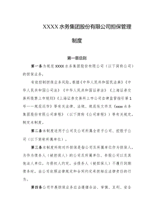 水务集团股份有限公司担保管理制度.docx