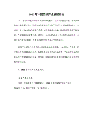 2023年中国传媒产业发展报告.docx