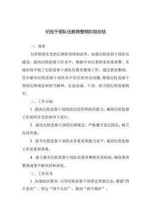 纪检干部队伍教育整顿阶段总结.docx