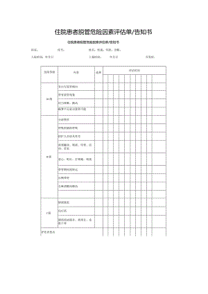 住院患者脱管危险因素评估单与告知书.docx