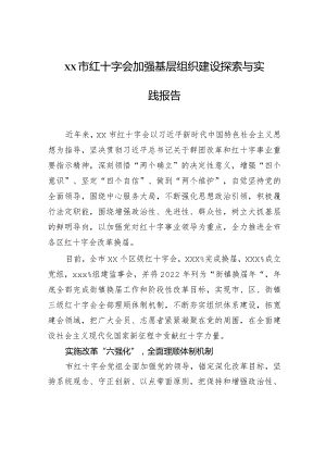 xx市红十字会加强基层组织建设探索与实践报告.docx