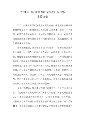 最新观看《持续发力 纵深推进》心得精选合集.docx